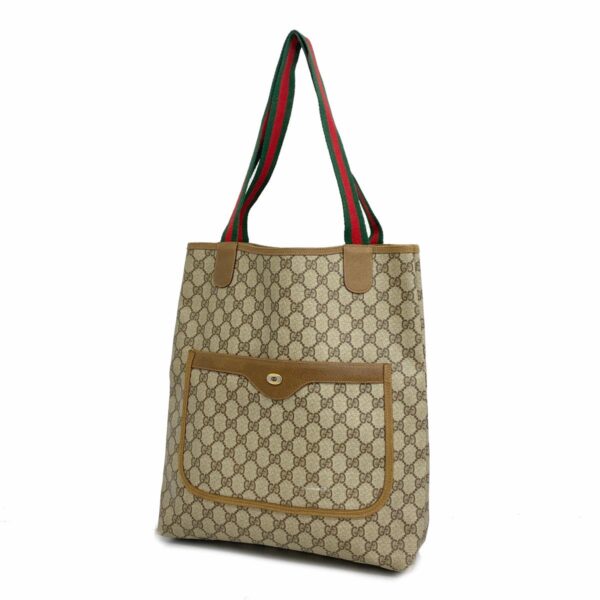 1240001050852 1 Gucci GG Supreme Sherry Line Tote Bag Brown