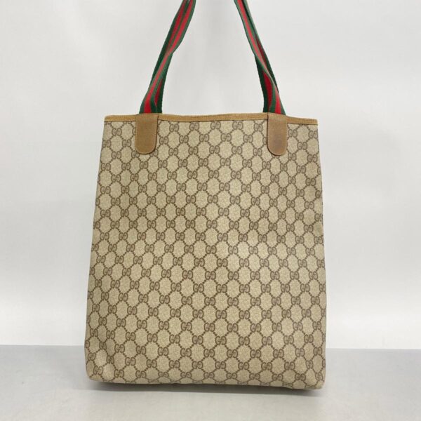 1240001050852 11 Gucci GG Supreme Sherry Line Tote Bag Brown