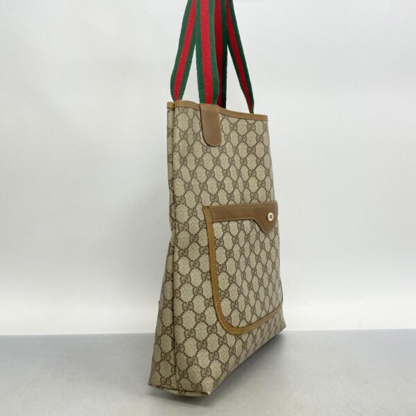 1240001050852 2 Gucci GG Supreme Sherry Line Tote Bag Brown