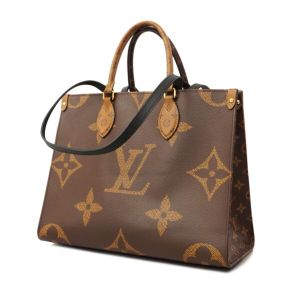 1240001050896 1 Louis Vuitton Giant Reverse On the Go MM 2way Bag Brown