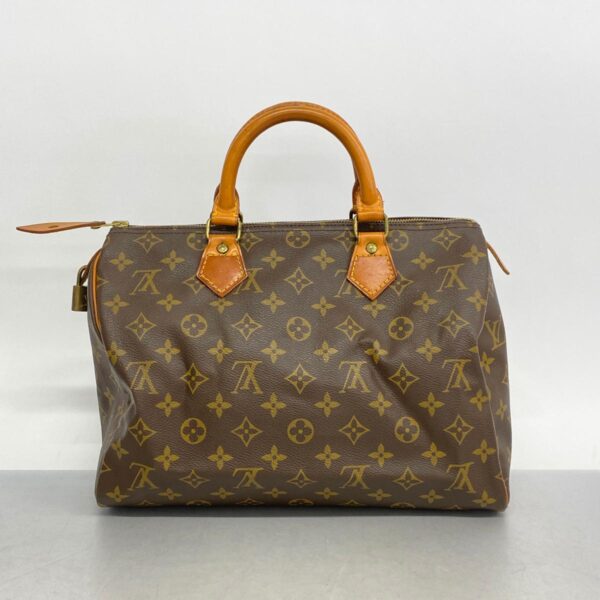 1240001050908 14 1 Louis Vuitton Monogram Speedy 30 Handbag Brown