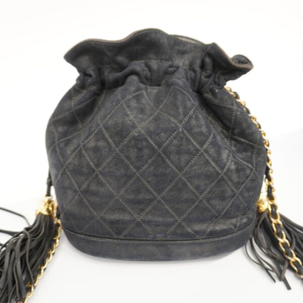 1240001051013 13 Chanel Fringe Lambskin Shoulder Bag Black