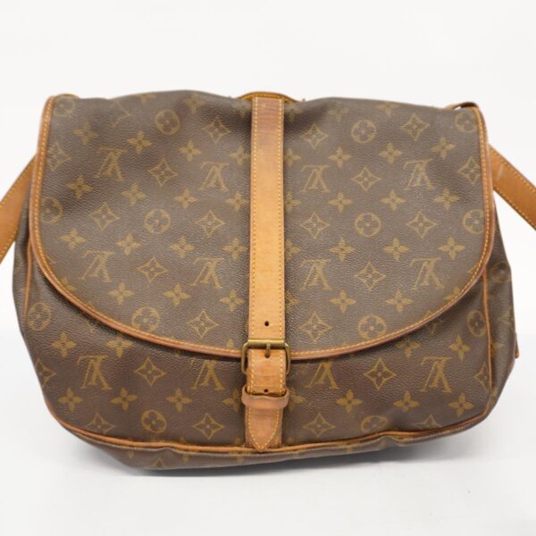 1240001051015 16 Louis Vuitton Monogram Saumur 35 Shoulder Bag Brown