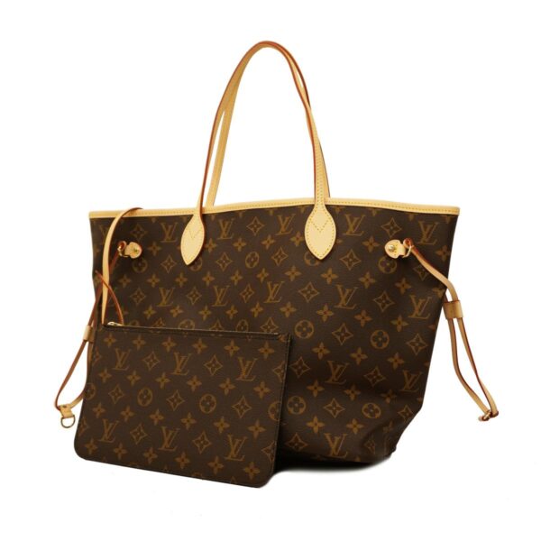 1240001051048 1 Louis Vuitton Neverfull MM Monogram Tote Bag Brown