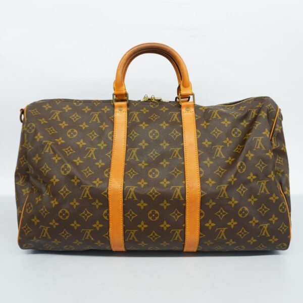 1240001051056 18 Louis Vuitton Keepall Bandouliere 50 Monogram Bag Brown