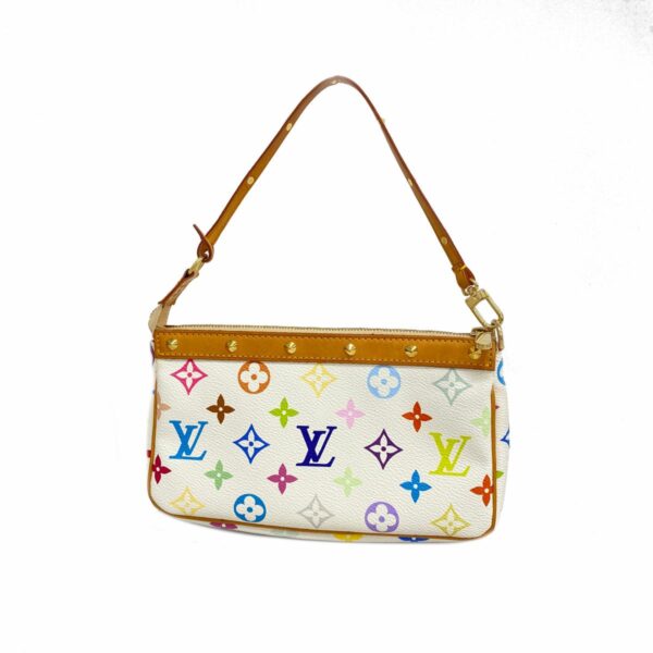 1240001051356 1 Louis Vuitton Pochette Accessoire Multicolor Pouch White