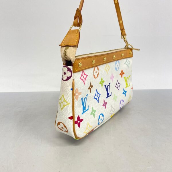 1240001051356 2 Louis Vuitton Pochette Accessoire Multicolor Pouch White