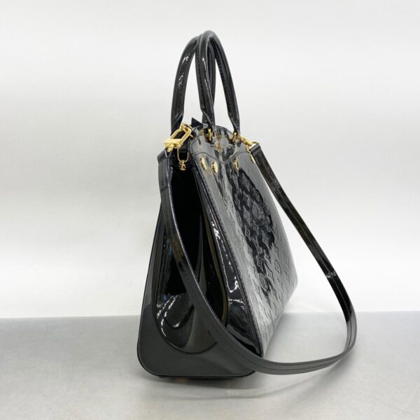 1240001051385 2 Louis Vuitton Blair MM Vernis Two way Bag Noir