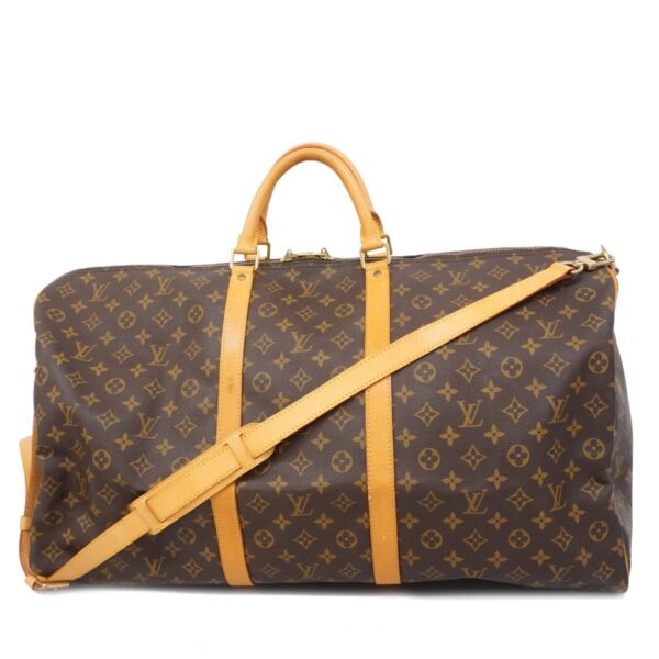 1240001051390 1 1 Louis Vuitton Keepall Bandouliere 60 Monogram Bag Brown