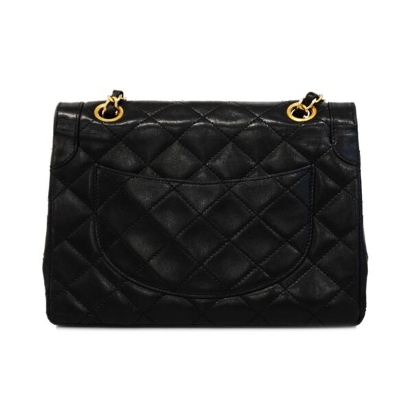 1240001051447 13 Chanel Matelasse Paris W Flap W Chain Lambskin Bag Black