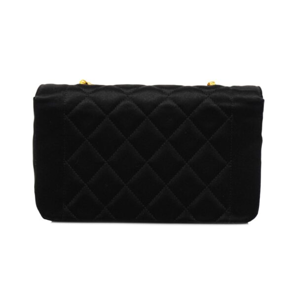 1240001051448 9 Chanel Matelasse Chain Satin Shoulder Bag Black