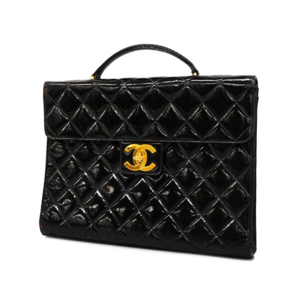 1240001051449 1 Chanel Matelasse Decacoco Patent Briefcase Black