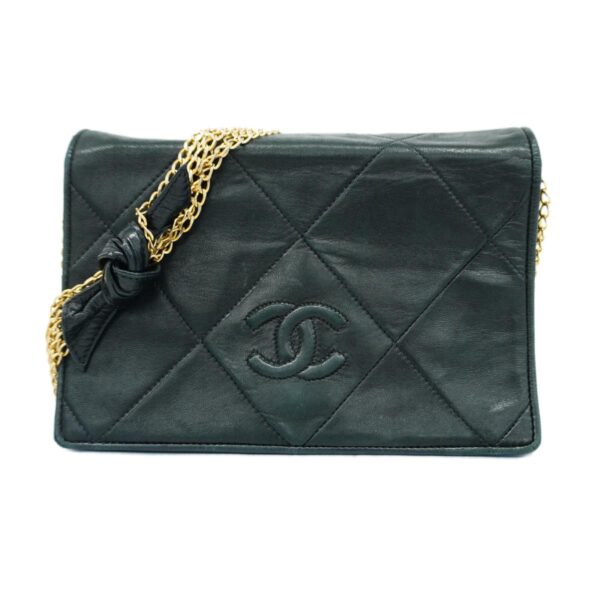 1240001051539 1 Chanel Chain Lambskin Shoulder Bag Black