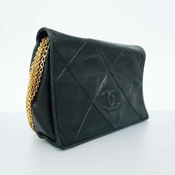 1240001051539 2 Chanel Chain Lambskin Shoulder Bag Black