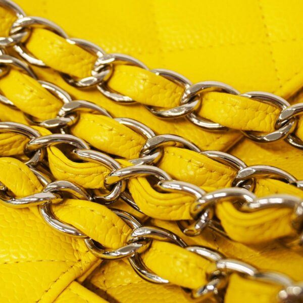 1240001051547 11 Chanel Deca Matelasse W Chain Caviar Skin Shoulder Bag Yellow