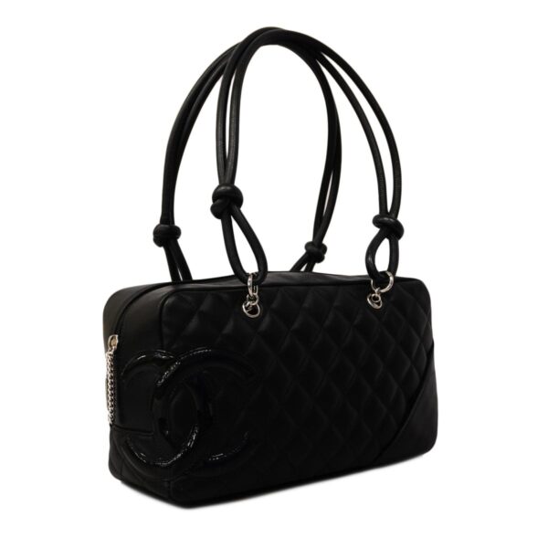 1240001051548 2 Chanel Cambon Lambskin Shoulder Bag Black