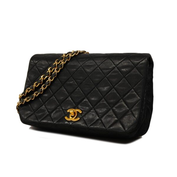 1240001051549 1 Chanel Matelasse Chain Lambskin Shoulder Bag Black