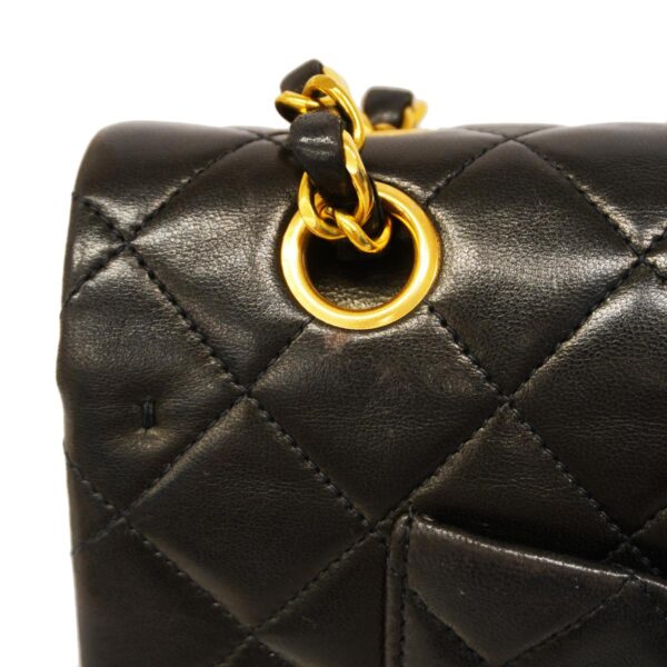 1240001051551 12 Chanel Matelasse W Flap W Chain Lambskin Shoulder Bag Black