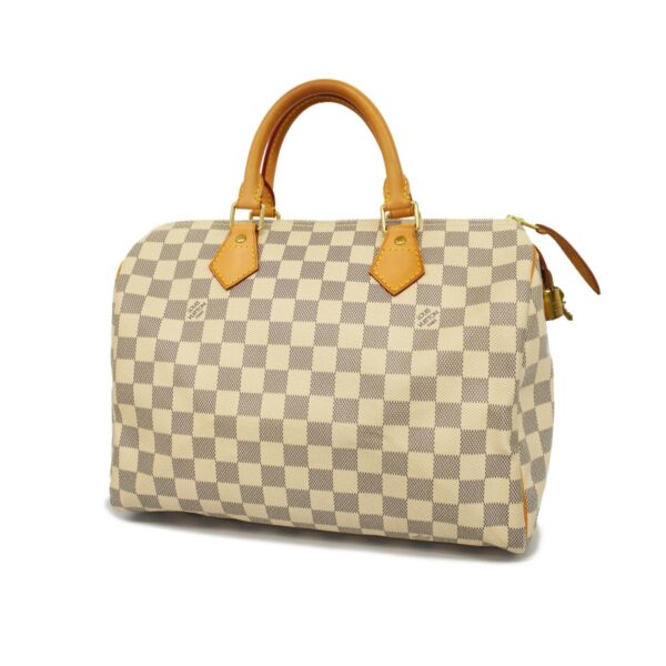 1240001051568 1 Louis Vuitton Speedy 30 Damier Azur Handbag White