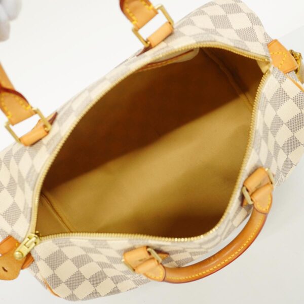 1240001051568 4 Louis Vuitton Speedy 30 Damier Azur Handbag White