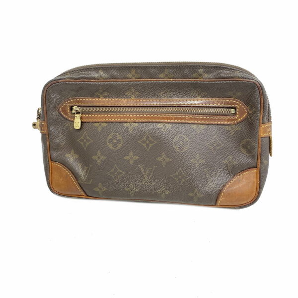 1240001051600 1 Louis Vuitton Marly Dragonne GM Monogram Clutch Bag Brown