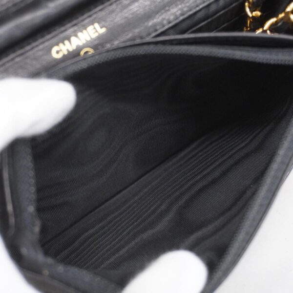 1240001051643 13 Chanel Chain Patent Shoulder Wallet Black