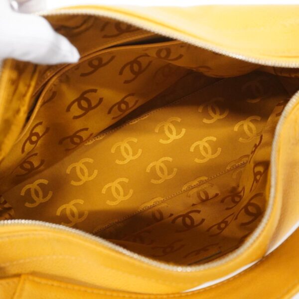 1240001051658 4 Chanel Caviar Skin Wood Shoulder Bag Yellow