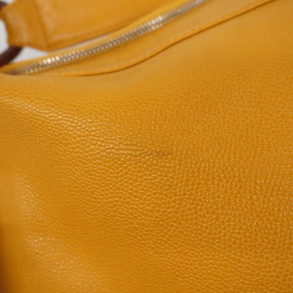 1240001051658 9 Chanel Caviar Skin Wood Shoulder Bag Yellow