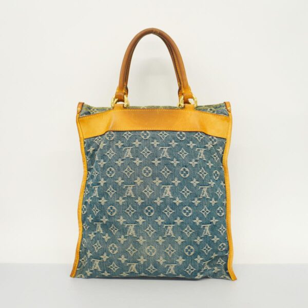 1240001051675 17 Louis Vuitton Flat Shopper Monogram Denim Tote Bag Blue