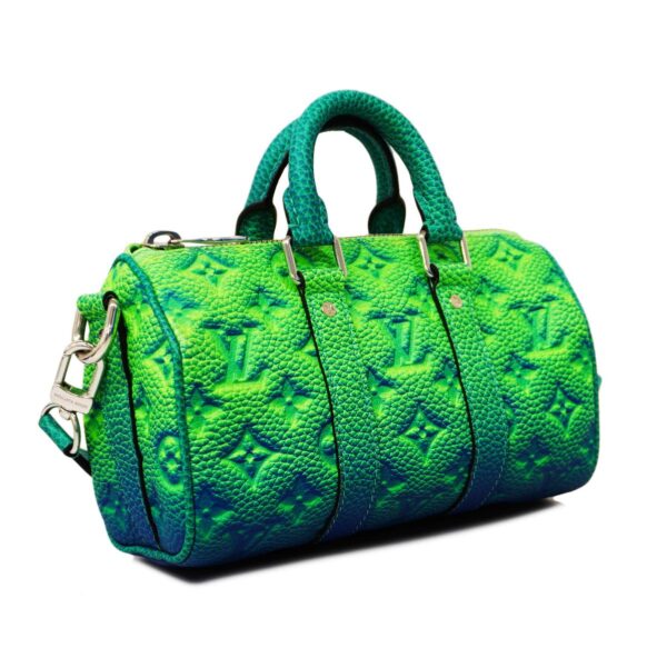 1240001051792 2 Louis Vuitton Keepall XS Illusion Taurillon 2way Bag Green