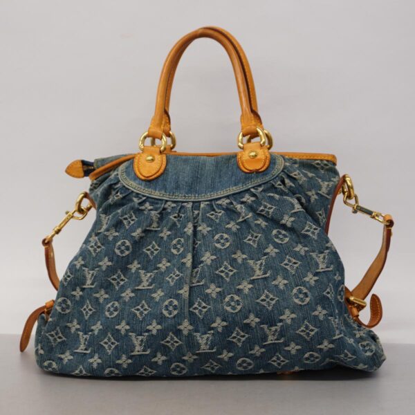 1240001051809 13 Louis Vuitton Neo Cabby GM Monogram Denim 2way Bag Blue