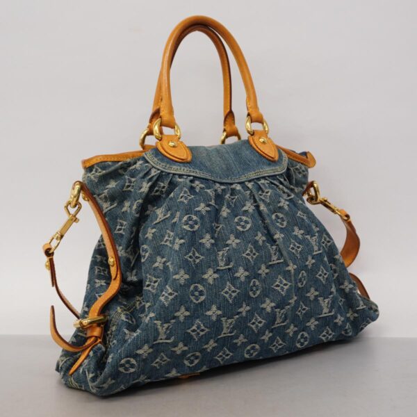 1240001051809 2 Louis Vuitton Neo Cabby GM Monogram Denim 2way Bag Blue