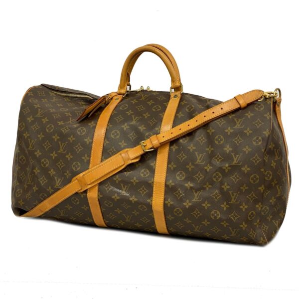 1240001051829 1 Louis Vuitton Keepall Bandouliere 60 Monogram Bag Brown