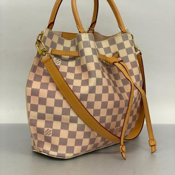 1240001051954 2 Louis Vuitton Girolatta Damier Azur White Rose Ballerine