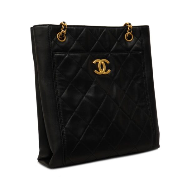 1240001051957 2 Chanel Matelasse Chain Lambskin Shoulder Bag Black