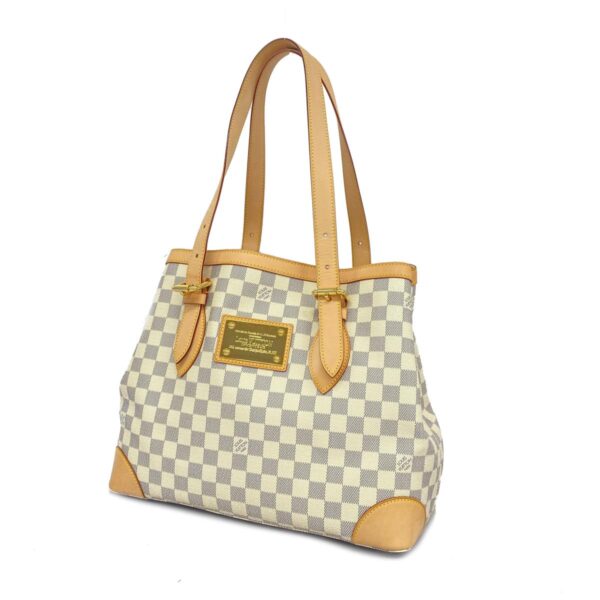 1240001051981 1 Louis Vuitton Hampstead MM Damier Azur Tote Bag White