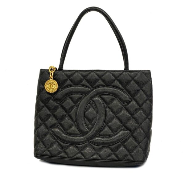 1240001052019 1 Chanel Caviar Skin Tote Bag Black