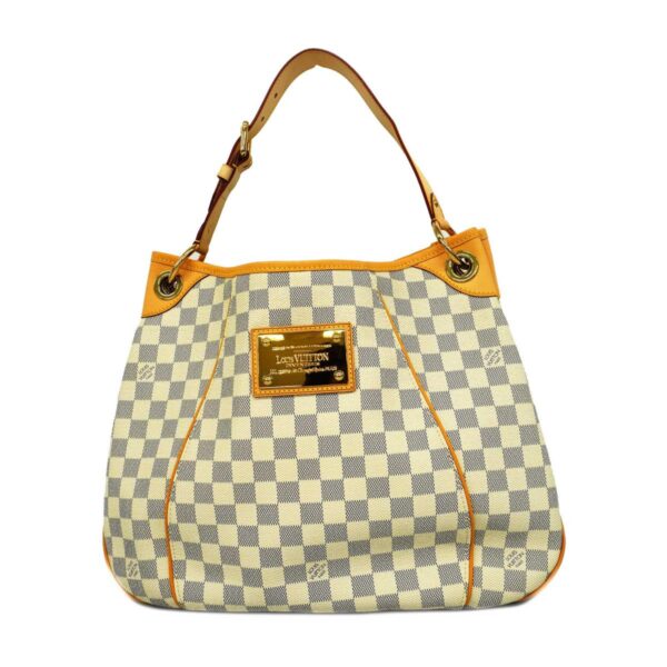 1240001052037 1 Louis Vuitton Galiera PM Damier Azur Shoulder Bag White