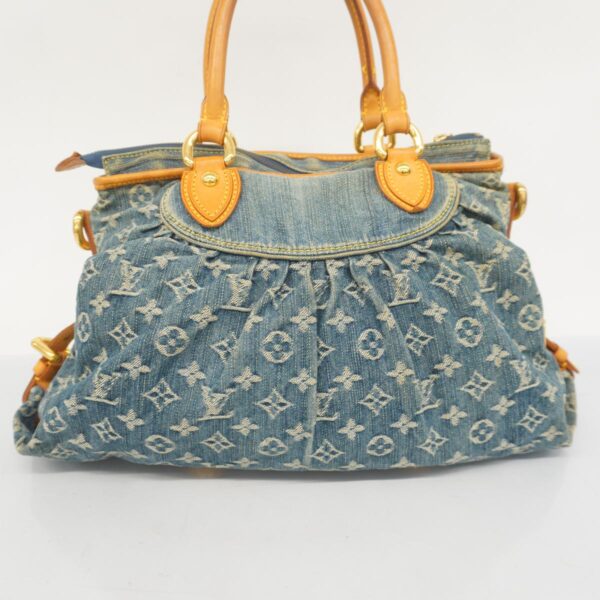 1240001052092 17 Louis Vuitton Neo Cabby MM Monogram Denim 2way Bag Blue