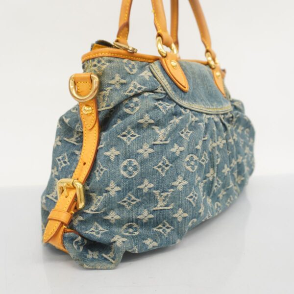 1240001052092 2 Louis Vuitton Neo Cabby MM Monogram Denim 2way Bag Blue