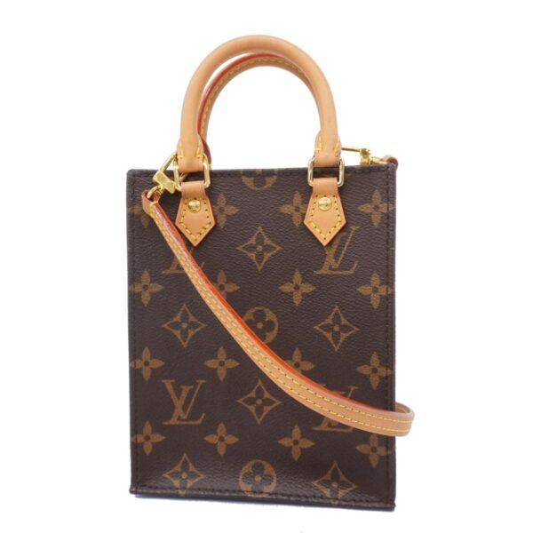 1240001052102 1 Louis Vuitton Petite Sac Plat Monogram 2way Bag Brown