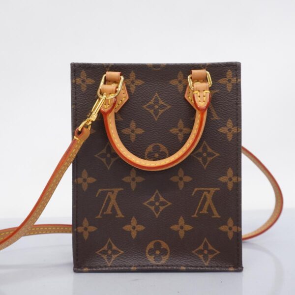 1240001052102 13 Louis Vuitton Petite Sac Plat Monogram 2way Bag Brown