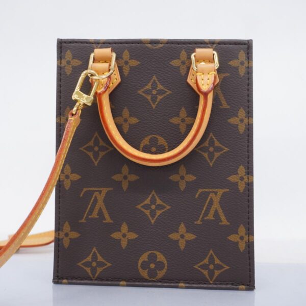 1240001052120 14 Louis Vuitton Petite Sac Plat Monogram 2way Bag Brown