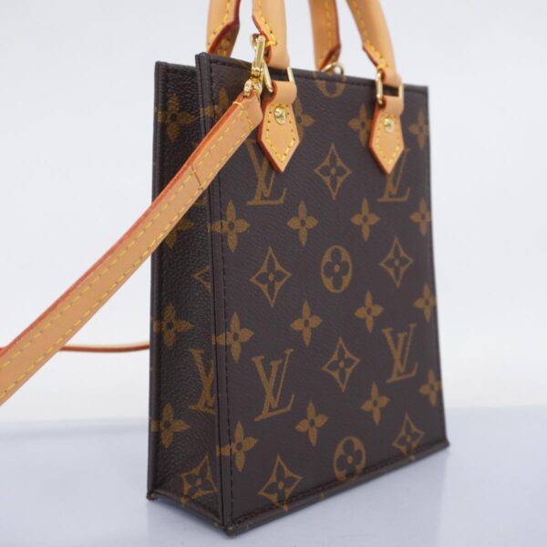 1240001052120 2 Louis Vuitton Petite Sac Plat Monogram 2way Bag Brown