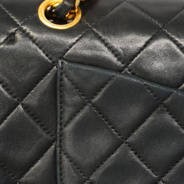 1240001052171 11 Chanel Matelasse W Flap W Chain Lambskin Shoulder Bag Black