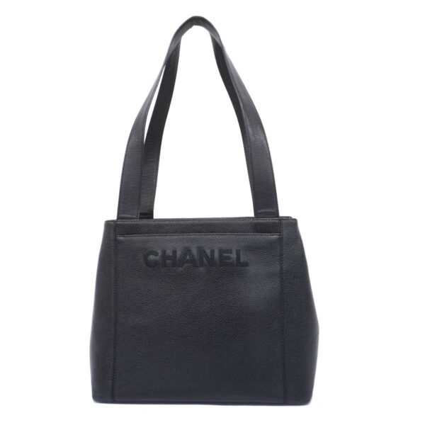 1240001052177 1 Chanel Caviar Skin Shoulder Bag Black