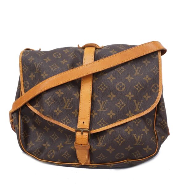 1240001052185 1 Louis Vuitton Saumur 35 Monogram Shoulder Bag Brown