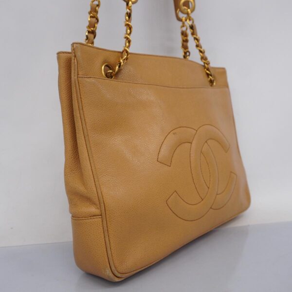 1240001052209 2 Chanel Caviar Skin Shoulder Bag Beige