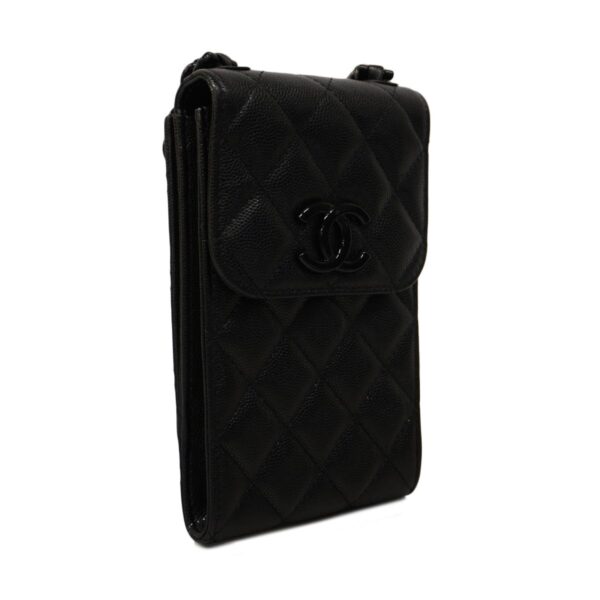 1240001052242 2 Chanel Matelasse Caviar Skin Phone Case Black