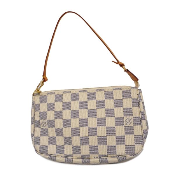 1240001052266 1 Louis Vuitton Pochette Accessoire Damier Azur Pouch White